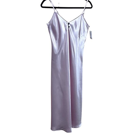 NWT Jones NY Slip Dress Pink Satin Midi Maxi Lingerie Fairy Romantic V Neck SZ S - Picture 1 of 10